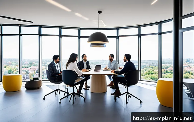 미디어 플래너의 팀 리더십 기술 - A diverse media planning team engaged in a lively brainstorming session in a modern, bright office s...