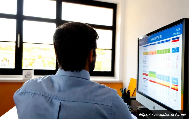 미디어 플래너의 데이터 분석 활용법 - Photorealistic media planner in a modern Madrid office, studying clean colorful campaign performance...